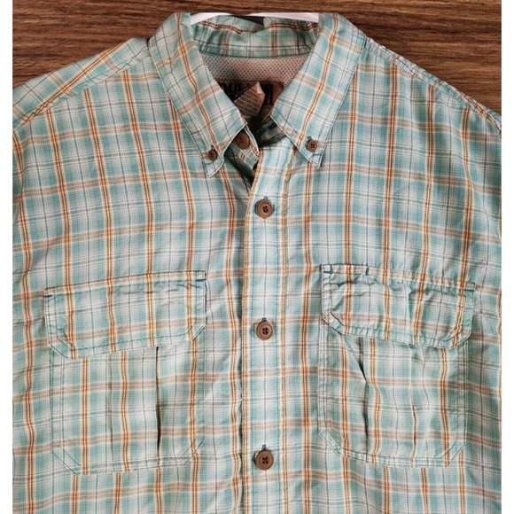 Duluth Trading Co‎ Button Down Men's Shirt Size M, PIT TO PIT 23 IN green Plaid - Picture 1 of 6
